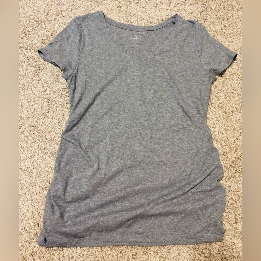 Isabel Maternity Heather Gray Short Sleeve Tee